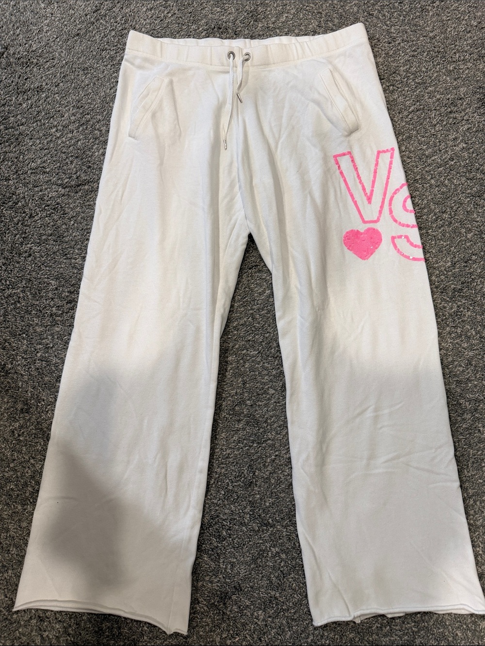 Victorias Secret Lounge Sweatpants with Pink Heart Graphic